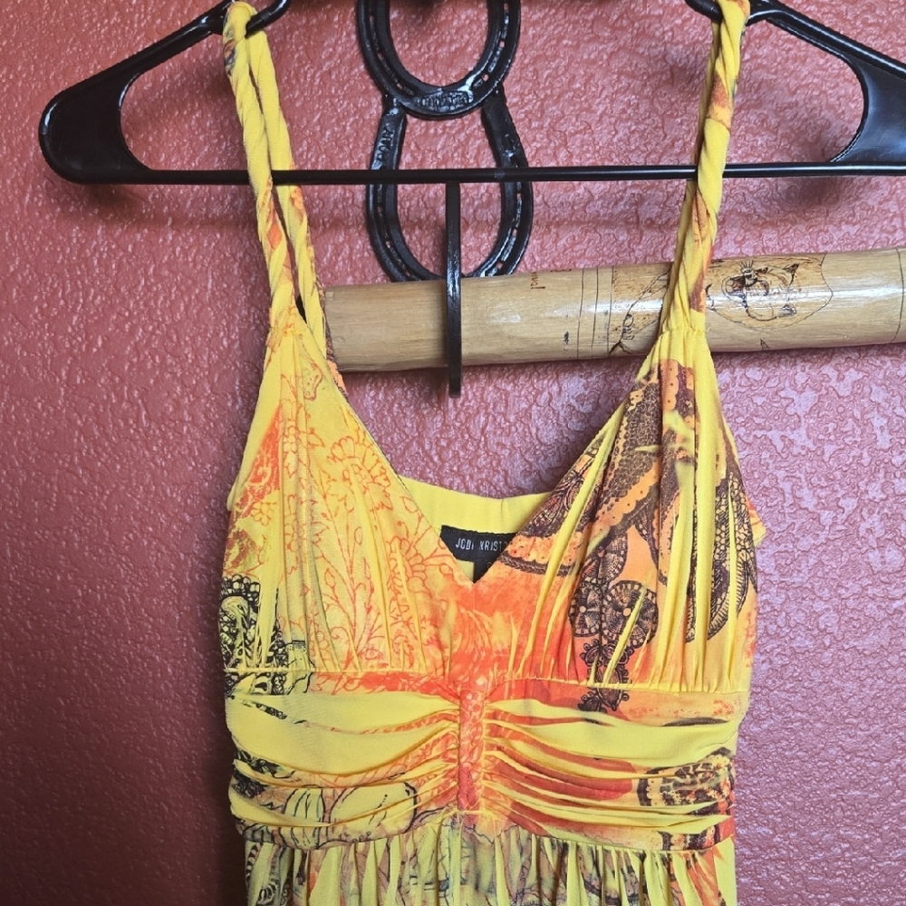 Jodi Kristopher Yellow and Orange Summer Dress